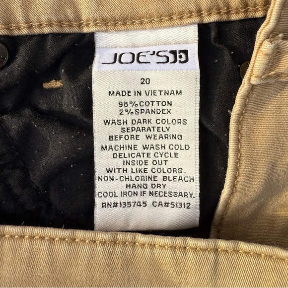 JOE’S JEANS Boys Size 20 Straight Leg Tan Khaki Zip Fly 5 Pocket Jeans - Picture 2 of 13